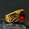 Fashionable Personalized Trendy Minimalist Mens Arrow Red Ring