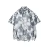 Camisas casuais masculinas tendem a tendência havaiana de camisa floral solteira de manga curta de manga curta