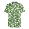 Polos da uomo Green Lucky Leaf Pattern Shirt Magni di St. Patrick's Day 3D T-shirt a manica corta Women Botton Summer Buttle Leva