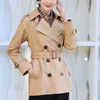 Women's Trench Coats Designer Flip Collar with Belt Double breasted Mid length Street Bombing Small British Style Spring and Autumn Coat for Women SO3N