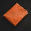 Plånböcker 2022 Korta plånboksmän lilla handväska Ultratin Youth Soft Leather Card Holder Mini Wallet Men Cowhide Vertical Twofold Wallet