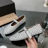 Casual Shoes JOZHAMTA Size 35-40 Women Sparkly Crystals Flats Mary Janes Ballet Real Leather Heels Ins 2024 Spring Daily