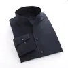 Camicie casual da uomo camicia all'ingrosso in piedi da colletto semplice cuff alla moda sottile business plus size