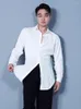 Stage Wear 2024 Latin Dance Tops For Men Loose Long Sleeved Shirts Practice Clothes Chacha Rumba Tango Dress Adult DN16605