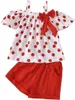 Toddler Baby Girls Summer Tenics Tenics Ruffle Camisole Spot Dot Tops et Casual Shorts Nourswbord Girl Clothing