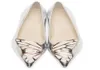Sophia Webster Lady Patent Leatherbutterfly Wings Embroderie Sharp Flat Prome Femme039 SAUCHE SIGNE 3442Silver5578246