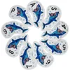 Golf Iron Club Head Covers HeadCovers Set-Pu Leather Golf Club Protective Case Shark Embroidery Fits Golf Iron Clubswhite/Blue 240409