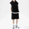 Summer Mens Grand Taille Suisse Sports Breathable Casual Wear Wild High Street Chic Fake Twopiece Tshirt Simple Shorts 240408