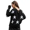 Women's Sweaters Casual Five Star Jacquard Sweater for Women New Fashion Drawstring Pullover Knitwear Design Sense Top Plus Size T Shirt tops