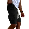 Shorts masculins marques élégantes sport élastique taille kaki clair homme clair couleurs de couleur estivale noire