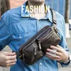 Waist Bags Fashion Multi-functional Men's Pockets Genuine Leather Shoulder Bag Crossbody Solid Color Cow Messenger