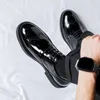 Casual Shoes Men Luxury Fashion Wedding Party Patent Leather Lace-up Derby Shoe Black Stylish Carving Brogue Sneakers Youth Footwear