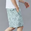 Herren -Shorts Beach Männer Elastische Taille gedruckt Bermuda Holiday Wear Cotton Board