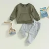 Kleidungssets Kleinkindjungen Fall Outfits Taschensticke Crew Neck Langarm Sweatshirts und Hosen 2pcs Kleidung Set