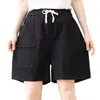 Shorts voor dames losse casual katoenen elastische wijd been broek petite rompers voor korte vrouwen