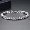 Chain Crystal Tennis Bracelets For WomenMen Luxury Hiphop Iced Out 4mm Cubic Zirconia Gold Color Silver Color Bracelet Chain Jewelry d240419
