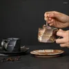 Кружки ретро керамическая печь изменить глазурь декоративные настольные кофейные чашки творческая гостиная завтрак для завтрака молоко чашка дома украшение