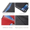 Carteiras 100% Covilhas RFID Bifold Small Card Cartet para homens Contraste Color Slim Cross Pattern Pattern Genuine Leather Men's Credit Card Titular