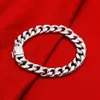 Brazalete de cadena Silver 925 Hombres Extravagancia clásica Respetabilidad Homme HOMA Cadena de manos para joyas masculinas Regalos de fiesta de bodas estampados D240419