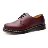 Casual Shoes Thick Bottom Men's Outdoor Safety Beef Tendon Outsole Genuine Leather Work Oxford Lace Up Large Size