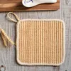 Table Mats Jute Braided Placemat Square Insulation Pad For Dining Heat Resistant Non-Slip Bowl Dishes Pot Mat Cup Mate Rustic