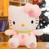 Wholesale cute strawberry cat plush toy Kids game Playmate Holiday gift Claw machine prizes 40cm98111