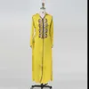 Vêtements ethniques Abaya pour les femmes Ramadan Islamic V-Col à col jellaba Femmes Robe Long Manches Loose Abaya Robe Fashion Arabe Dubai Vêtements D240419