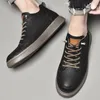 Casual Shoes Leather Men's Sneakers Fashion Man Höjd ökar 5 cm högkvalitativa män för stor storlek 47