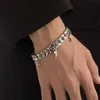 476I Łańcuch 1PCS Wysokiej jakości Bracelety krzyżowe ze stali nierdzewnej dla mężczyzn Punk Curb Cuban Link Bracelets On The Hand Biżuter Prezenty Trendy D240419