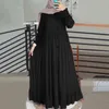 Roupas étnicas Vestido de verão solto para mulheres Novo linho de algodão muçulmano sazonal Retro vestidos maxi superdimensionados