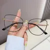 Sonnenbrille Katzenohr pochromische Metallbrillen Rahmen Mode sexy Augenlesen für Frauen Augen Augen Accessori K2U6