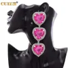 Outros Cuier 11.7cm Brincos de queda grandes para mulheres Pendientes de coração rosa Declaração Brincos de joalheria de moda longa Presentes de festa 240419