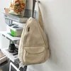 Backpack Teenager Canvas Single Bag Female Student Korean Ecology Eco-friendly Cotton Fabric Stylish Concise Crossbody