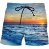 Shorts masculinos Blue Flame Graphic Board Men 3D Impressão de Summer Beach Surf Auxaduta