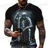 Мужские футболки Summer Fashion Templar 3D Print Mens Mens Fut Strt Strt Harajuku Cross Tshirt for Men Short Slve негабаритная футболка винтаж T240419