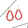 Boucles d'oreilles étalon bijoux de mode de mode or bouteille d'oreille faite à la main avec verre en cristal rouge pour les femmes cadeaux