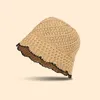 Berets Summer Fashion Lady Beach Hat Składane wiadro dla kobiet Outdoor Sunshade Solid Fisherman with Edge Party Gift