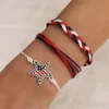 Charm Bracelets American Independence Day Bracelet Personalized Fashion Mti Layered Usa Flag Five Pointed Star Pendant Drop Delivery Ottoz