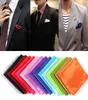 1 PC Men Men Silk Cetin Pocket Square Hankerchief Hanky Plain Solid Color Wedding Party Acessórios 15 Colors730333