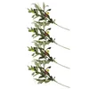 Decorative Flowers 4 Pcs Home Decor Artificial Plants Stems Desktop Greenery Olive Branches Vases Plastic Fake Faux