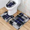 Rideau de douche de salle de bain moderne Home étanche à la maison 3D Tapis d'entrée de tapis 4pcs Set Toilet Soupt Cover Bath Bath Not Floor Mat à glisser 240419