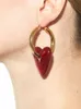 Andere Vintage Red Heart Drop Ohrringe für Frauen Persönlichkeit Big Hoop Ohrringe Frauen Accessoires Schmuck 240419