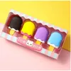 4pcs вкусные десертные ластики DHL Set Mini Lollipop Icecream Passicle Donuts пончики резиновые карандашные карандаш для детской школы награды C0607G3