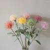 Decorative Flowers 53cm Artificial Needle Cushion Flower Flocking Wedding Home Decoration Simulation