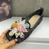 Scarpe da donna estate in pizzo fiori moda sandali femminili moca