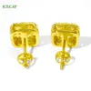 Moda mais recente designs Moissanite Jewelry Brincos para mulher amarela de ouro amarelo Party Party Trendy Stud