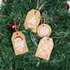 Juldekorationer 100 st Diy Kraft Taggar Merry Etiketter Presentförpackning Papper Häng Santa Claus Cards Party Supplies