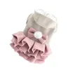 Dog Apparel Bow Decoration Pet Dress Stylish Multi-layer With Bow-tie Ball Hooded Warm Clothes For Small Cats