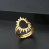 Jovo Love 2 i 1 Sun Ring for Women Men Rostfritt stål Par 2 PCSSet Sunflower Finger Ring Juvenil Gift 240419