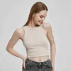 Weste Top Womens Y2K Tanktop Top Ripped Strick Tops Mujer Hals Sommer Hemden Tanktop -Frauen Tanktops Brown Casual Shirts 240419